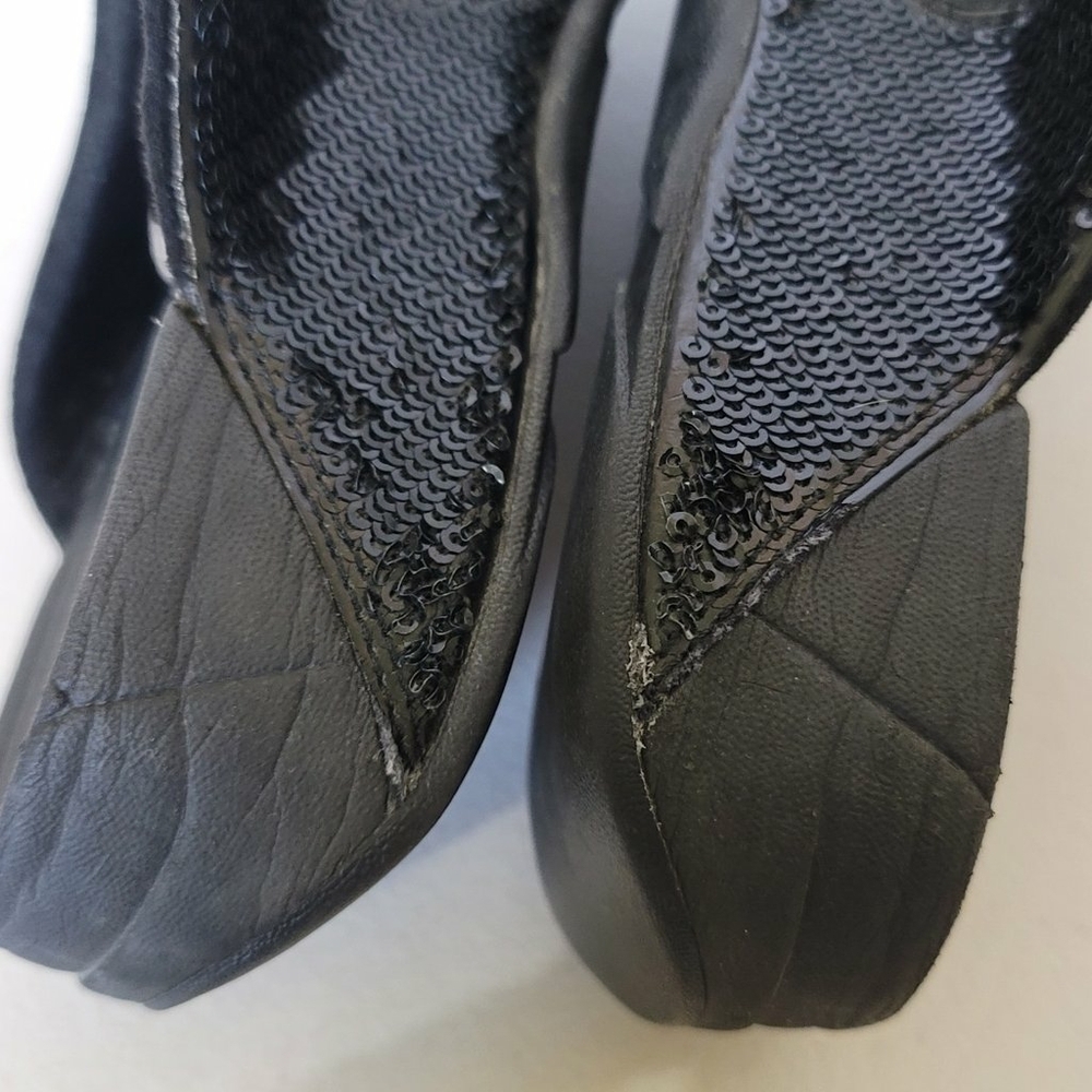 FitFlop Electra Black Sequin Thong Toning Sandals 034-001 Womens US 7 - Picture 6 of 12